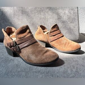 Earth Origins‎ Destiny Brown Suede Leather Ankle Boot  Back Zip Women 8M